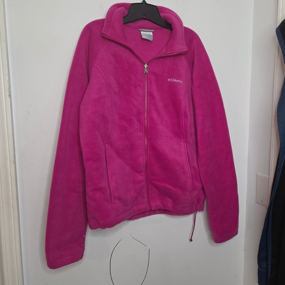 Columbia Interchange Fleece Jacket Womens XL Magenta Pink Full Zip Mock Neck